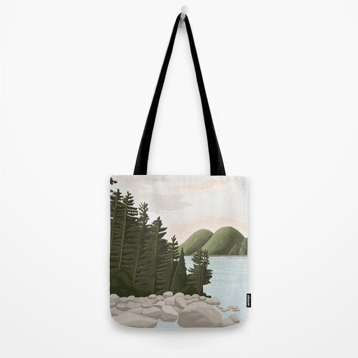 Acadia National Park, Maine, illustrated Tote Bag Gallery Image 2