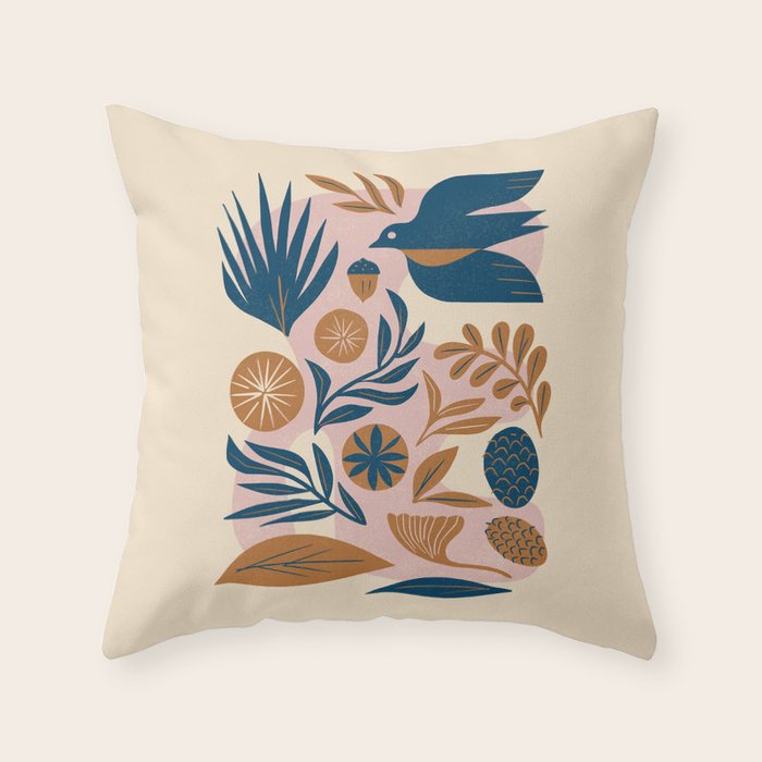 The Birdâs Collection Throw Pillow Gallery Image 1