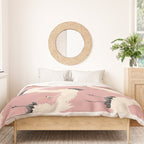 Pink Japanese Cranes Pattern Duvet Cover Gallery Image 3