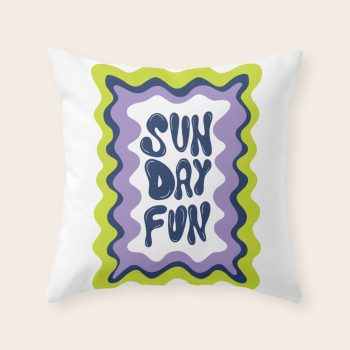 Sunday-Fun Throw Pillow Gallery Image 6