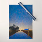 Hot Springs, Yavapai, Arizona landscape painting by Maxfield Parrish Wrapping Paper Gallery Image 1