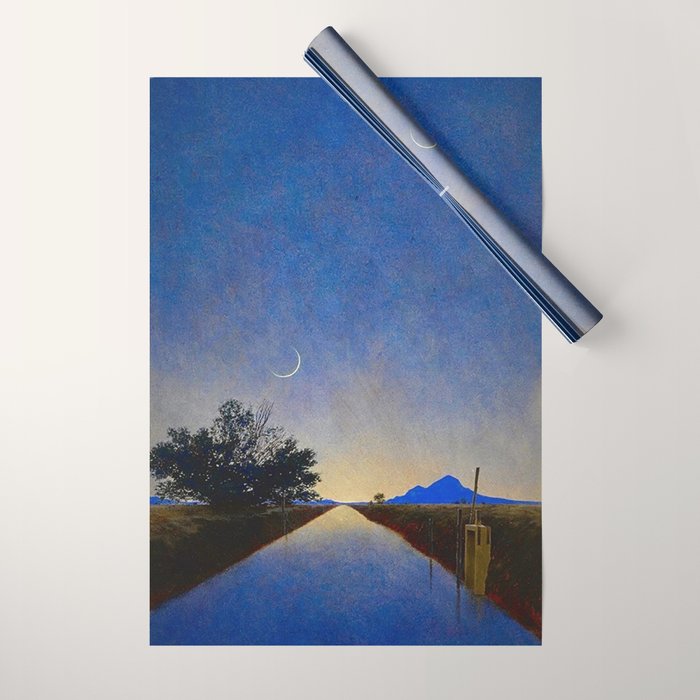 Hot Springs, Yavapai, Arizona landscape painting by Maxfield Parrish Wrapping Paper Gallery Image 1