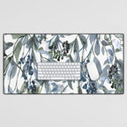 Watercolor Leaves Floral Prints Desk Mat Gallery Image 1