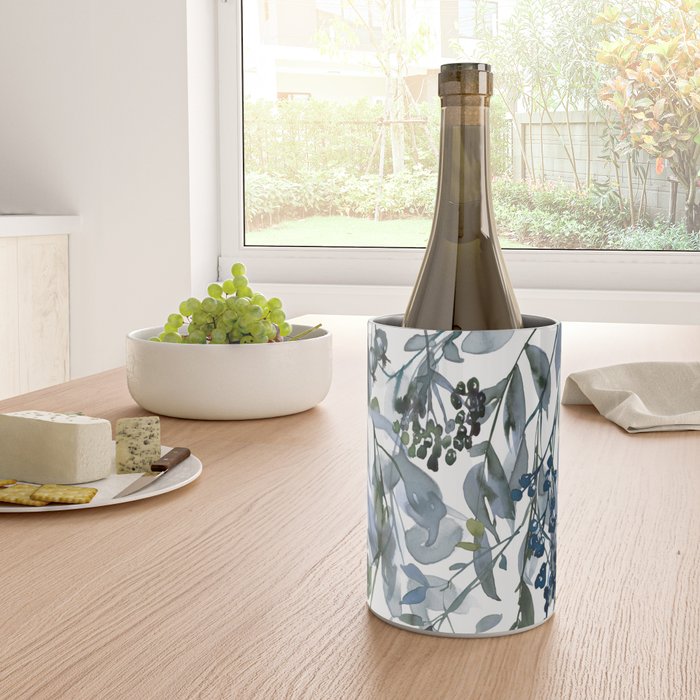 Watercolor Leaves Floral Prints Wine Chiller Gallery Image 4