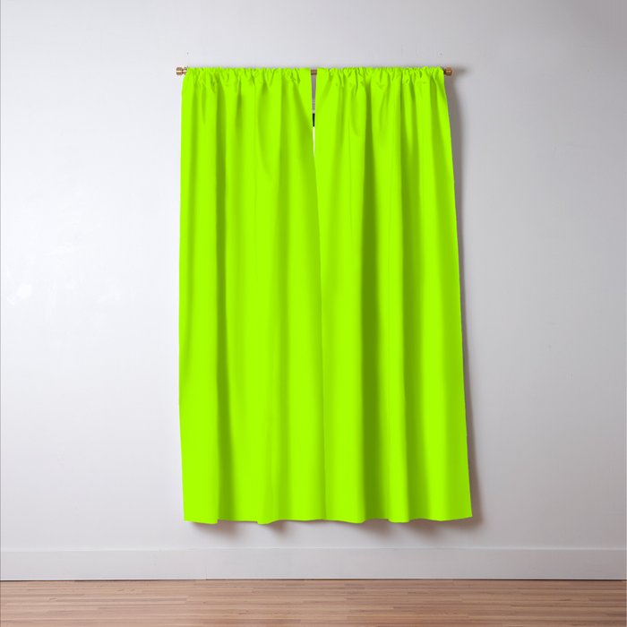Trendy modern lime green neon color Window Curtain Gallery Image 3