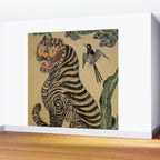 Striped Vintage Minhwa Tiger and Magpie Wall Mural Gallery Image 2