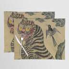 Striped Vintage Minhwa Tiger and Magpie Placemat Gallery Image 1