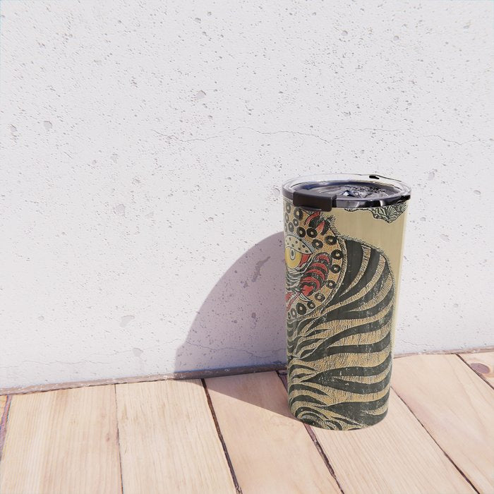 Striped Vintage Minhwa Tiger and Magpie Travel Mug Gallery Image 4
