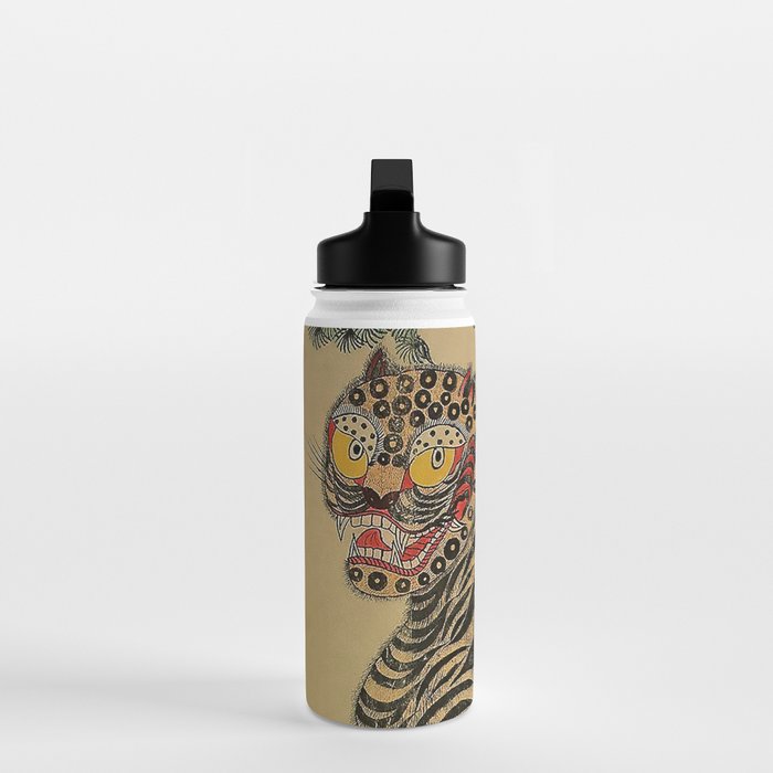 Striped Vintage Minhwa Tiger and Magpie Water Bottle Gallery Image 3