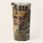 Striped Vintage Minhwa Tiger and Magpie Travel Mug Gallery Image 3