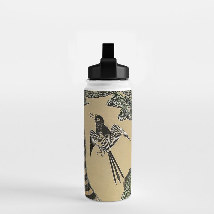 Striped Vintage Minhwa Tiger and Magpie Water Bottle Gallery Image 2