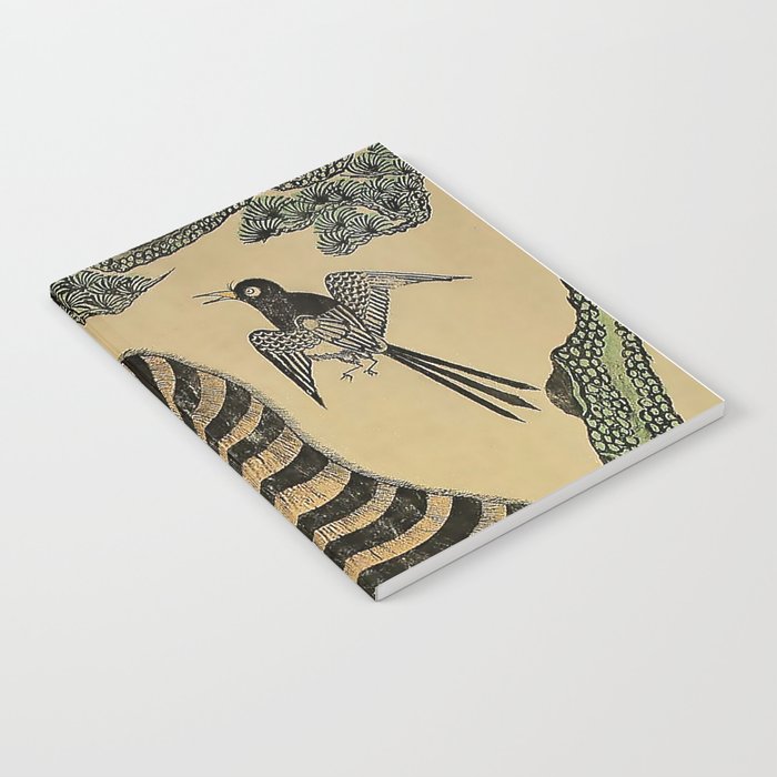 Striped Vintage Minhwa Tiger and Magpie Notebook Gallery Image 2