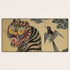 Striped Vintage Minhwa Tiger and Magpie Desk Mat Gallery Image 3