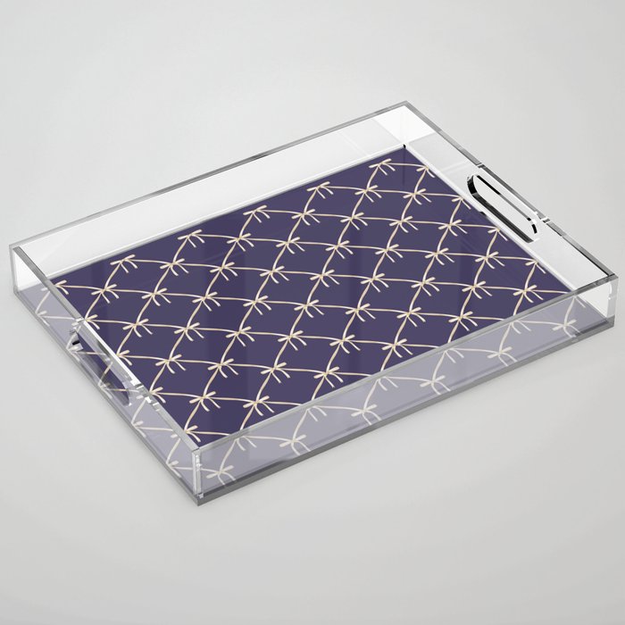 Bows & Ribbons Pattern XXXII Dark Lavender Purple Acrylic Tray Gallery Image 1