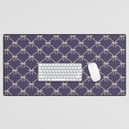 Bows & Ribbons Pattern XXXII Dark Lavender Purple Desk Mat Gallery Image 1