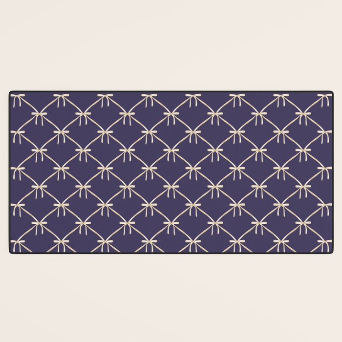 Bows & Ribbons Pattern XXXII Dark Lavender Purple Desk Mat Gallery Image 3