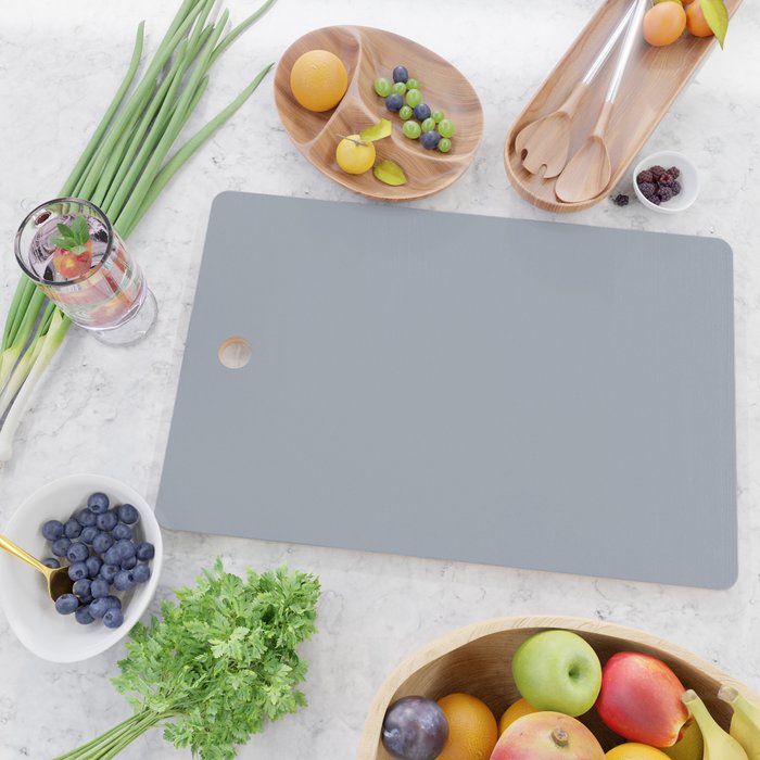 Cool Tone Grey III Solid Color Cutting Board Gallery Image 2