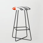 Red Petals Retro Flowers Stripe Bottles White Background #decor #society6 #buyart Stool Gallery Image 1