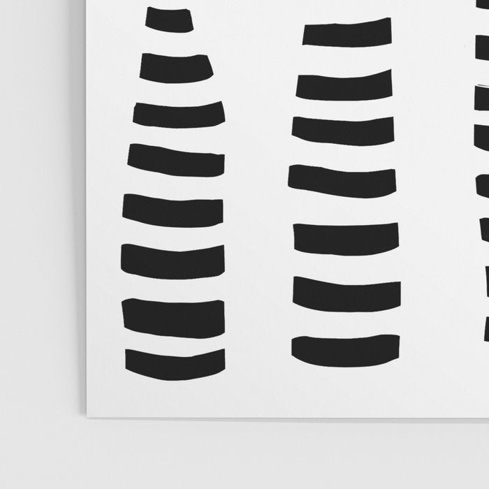 Red Petals Retro Flowers Stripe Bottles White Background #decor #society6 #buyart Poster Gallery Image 3