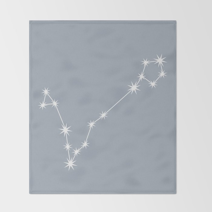 Pisces Zodiac Star Constellation Line Art Blue Grey Throw Blanket Gallery Image 2