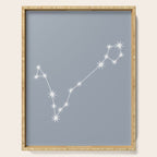 Pisces Zodiac Star Constellation Line Art Blue Grey Serving Tray Gallery Image 1