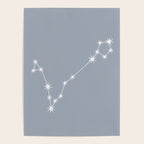 Pisces Zodiac Star Constellation Line Art Blue Grey Poster Gallery Image 4
