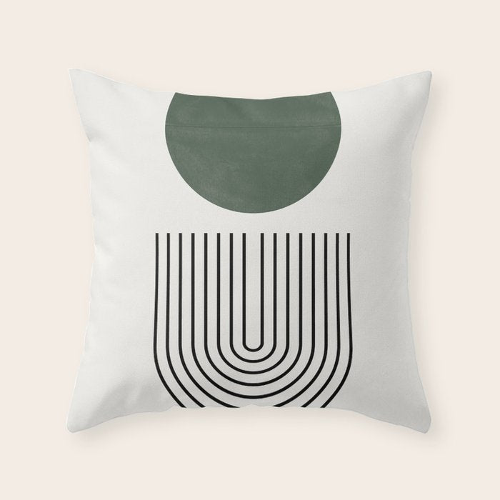 Retro Geo Composition Throw Pillow Gallery Image 6