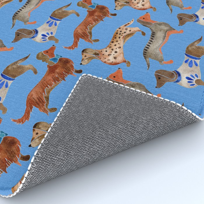 Dachshunds - Cornflower Blue Palette Rug Gallery Image 4