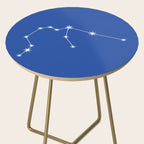 Aquarius Zodiac Star Constellation Line Art Vibrant Blue Side Table Gallery Image 2
