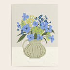 bouquet of bright blue flowers in a vase Poster Gallery Image 4