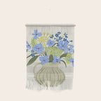 bouquet of bright blue flowers in a vase Wall Hanging Gallery Image 1