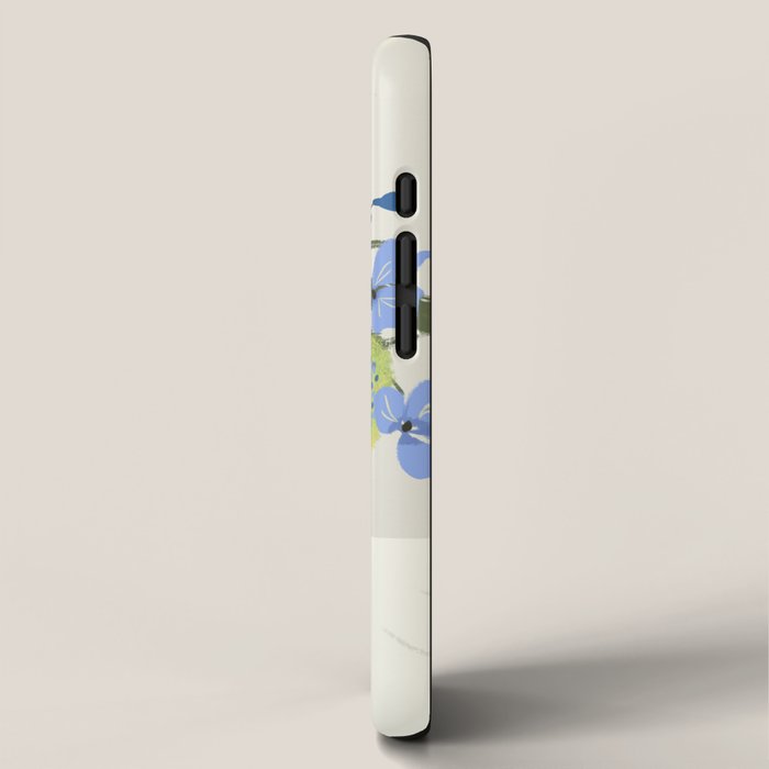 bouquet of bright blue flowers in a vase iPhone Case Gallery Image 2