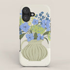 bouquet of bright blue flowers in a vase iPhone Case Gallery Image 1