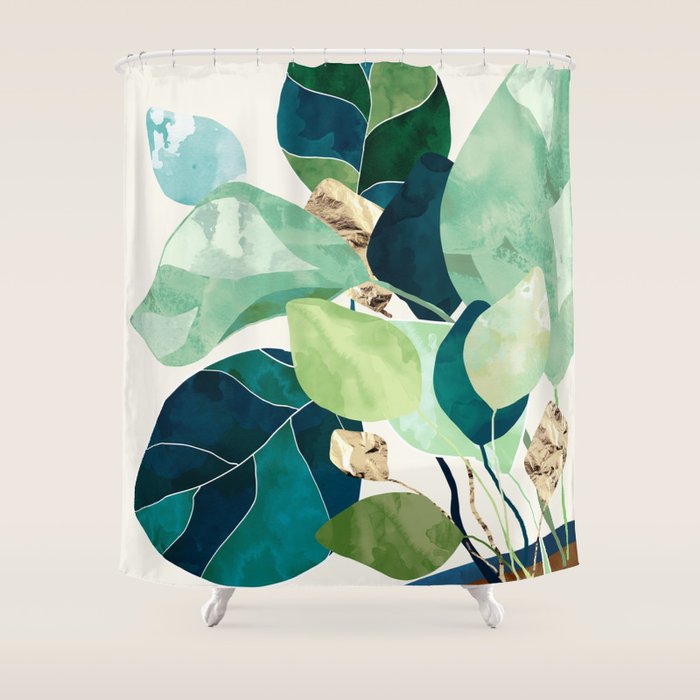 Indigo Plant II Shower Curtain Gallery Image 1