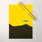 Colorful Parasol Black Yellow Background #decor #society6 #buyart Wrapping Paper Gallery Image 1