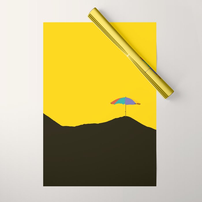 Colorful Parasol Black Yellow Background #decor #society6 #buyart Wrapping Paper Gallery Image 1