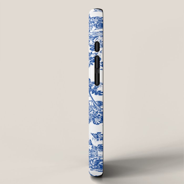 Royal Blue Toile de Jouy iPhone Case Gallery Image 2