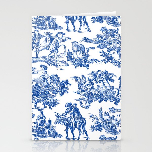 Royal Blue Toile de Jouy Stationery Card Gallery Image 2