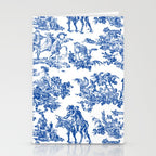 Royal Blue Toile de Jouy Stationery Card Gallery Image 2