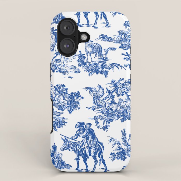 Royal Blue Toile de Jouy iPhone Case Gallery Image 1