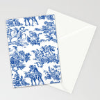 Royal Blue Toile de Jouy Stationery Card Gallery Image 2