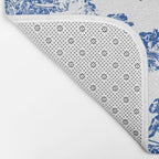Royal Blue Toile de Jouy Bath Mat Gallery Image 2