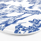 Royal Blue Toile de Jouy Bath Mat Gallery Image 3