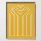 Minimal Arch IX Golden Yellow Modern Geometric Lines Serving Tray Gallery Image 1