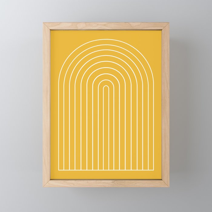 Minimal Arch IX Golden Yellow Modern Geometric Lines Mini Art Print Gallery Image 1