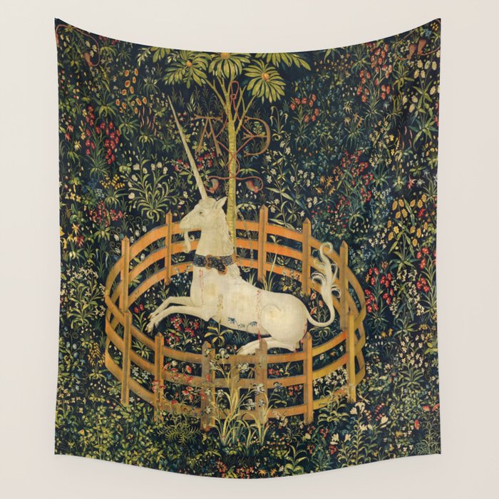 The Unicorn in Captivity (from the Unicorn Tapestries) 1495-1505 Wall Tapestry Gallery Image 1