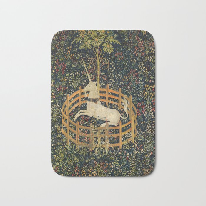 The Unicorn in Captivity (from the Unicorn Tapestries) 1495-1505 Bath Mat Gallery Image 1