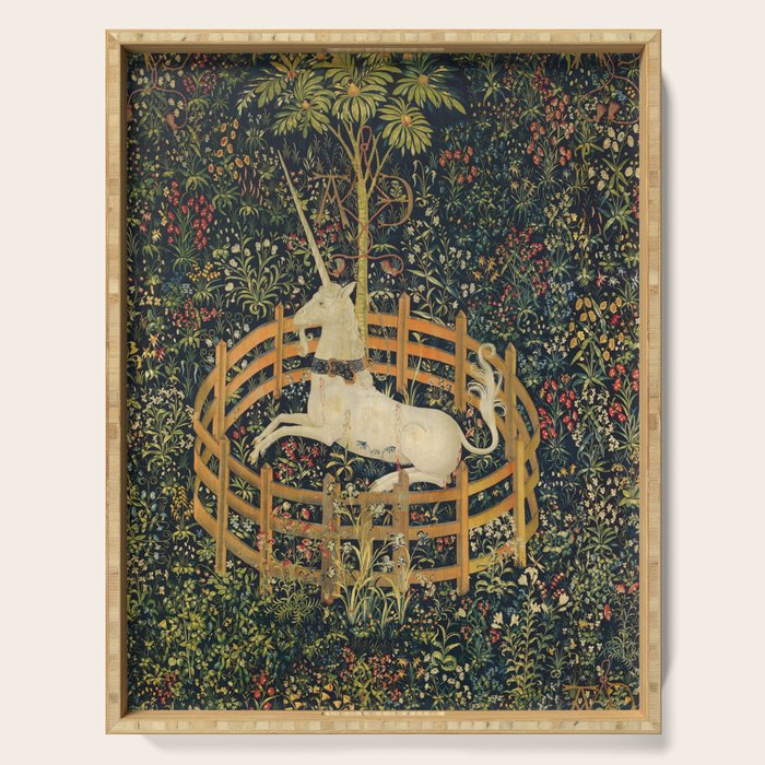 The Unicorn in Captivity (from the Unicorn Tapestries) 1495-1505 Serving Tray Gallery Image 1