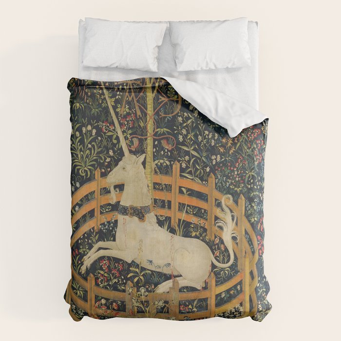 The Unicorn in Captivity (from the Unicorn Tapestries) 1495-1505 Duvet Cover Gallery Image 6
