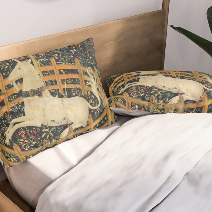 The Unicorn in Captivity (from the Unicorn Tapestries) 1495-1505 Pillow Sham Gallery Image 2